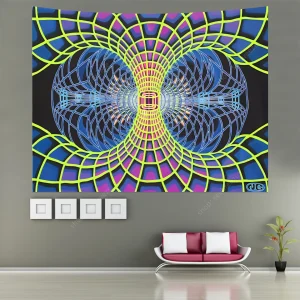 1pc Psychedelic Tapestry "Yellow Continuum"